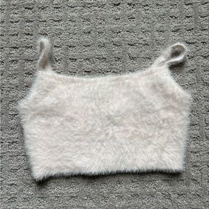 Fuzzy Light Pink Crop Top